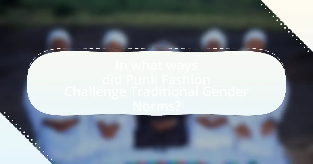 In what ways did Punk Fashion Challenge Traditional Gender Norms?
